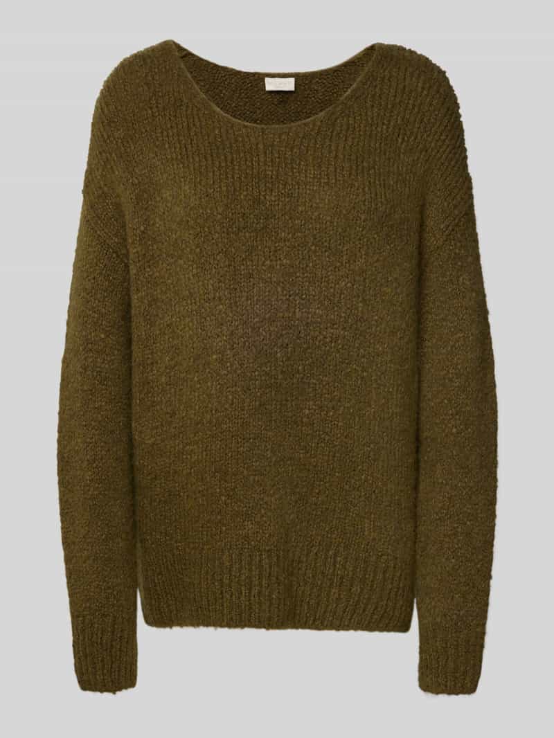 milano italy Loose fit gebreide pullover met mix van wol en alpaca