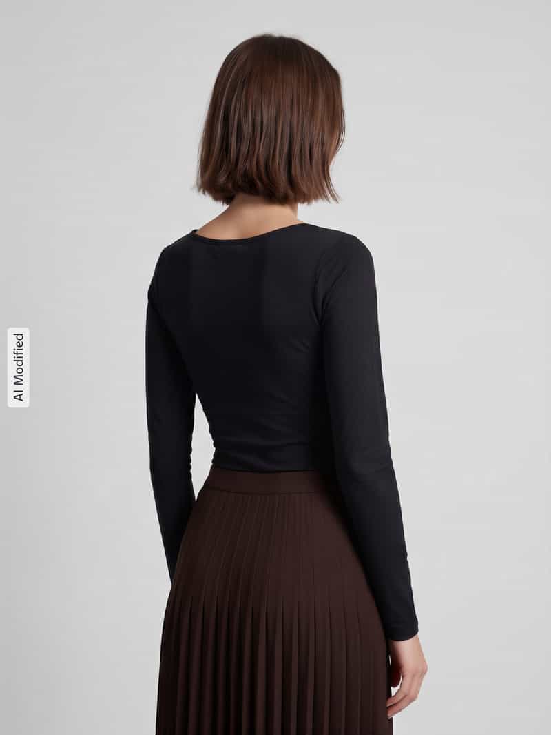 Jake*s Casual Body met diepe ronde hals