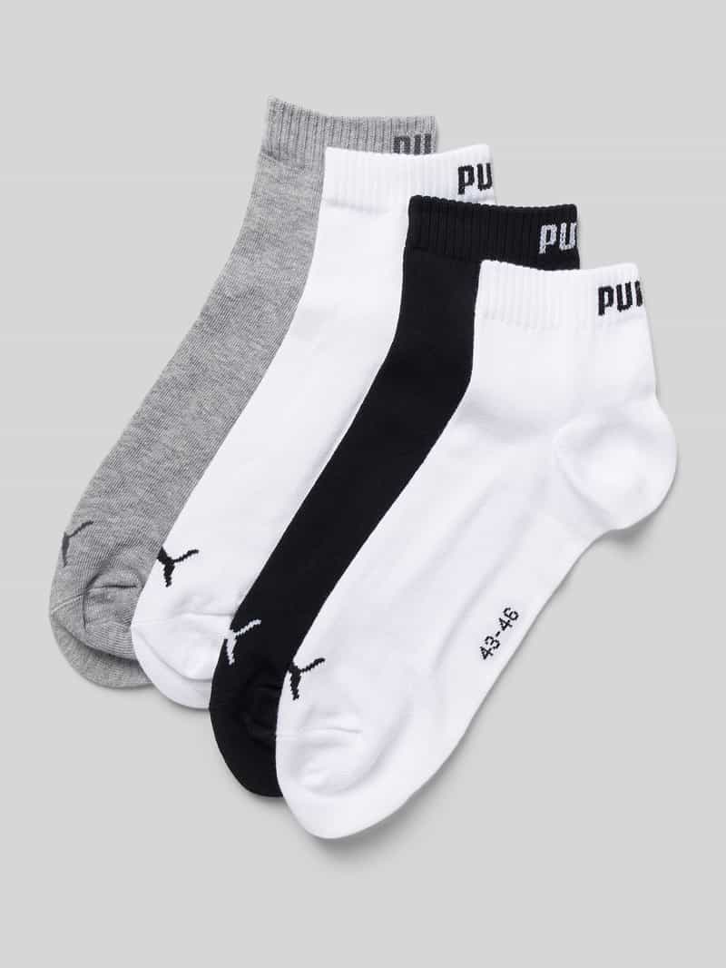 Puma Sneakersokken met labeldetails in een set van 4 paar