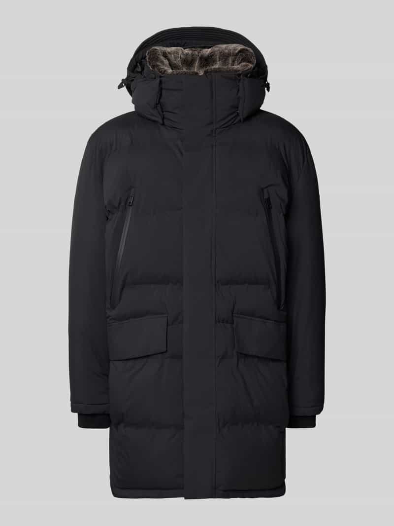 Strellson Regular fit lange jas met afneembare capuchon