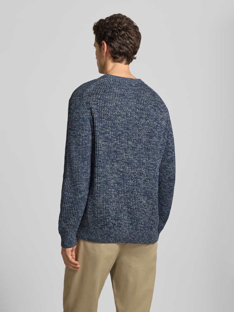 Selected katoenen regular fit gebreide trui - donkerblauw, foto 3