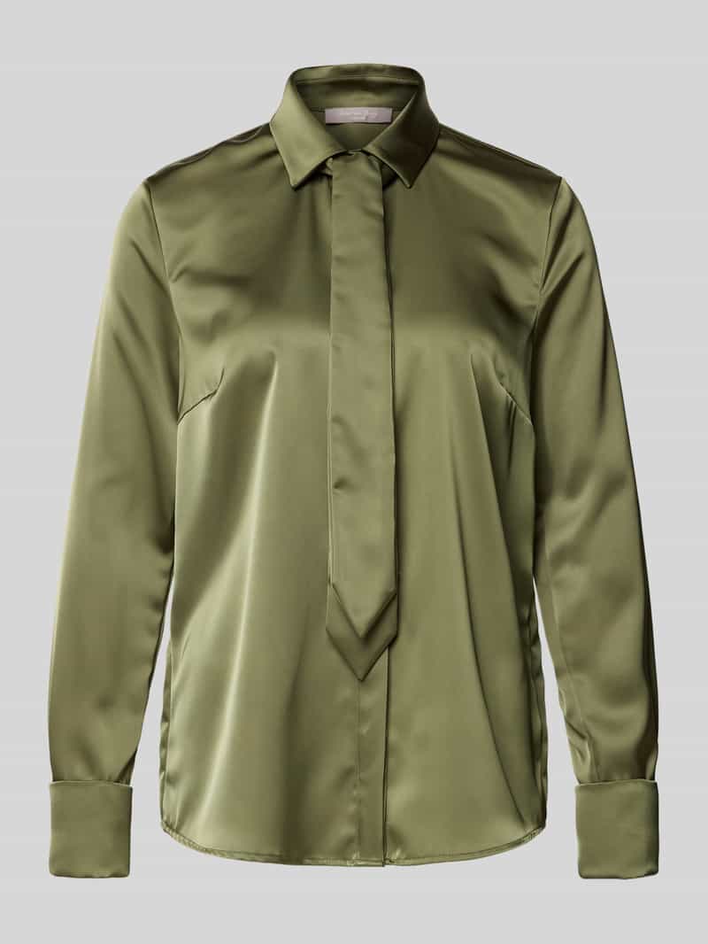 Christian Berg Woman Selection Regular fit strikblouse van satijn met platte kraag