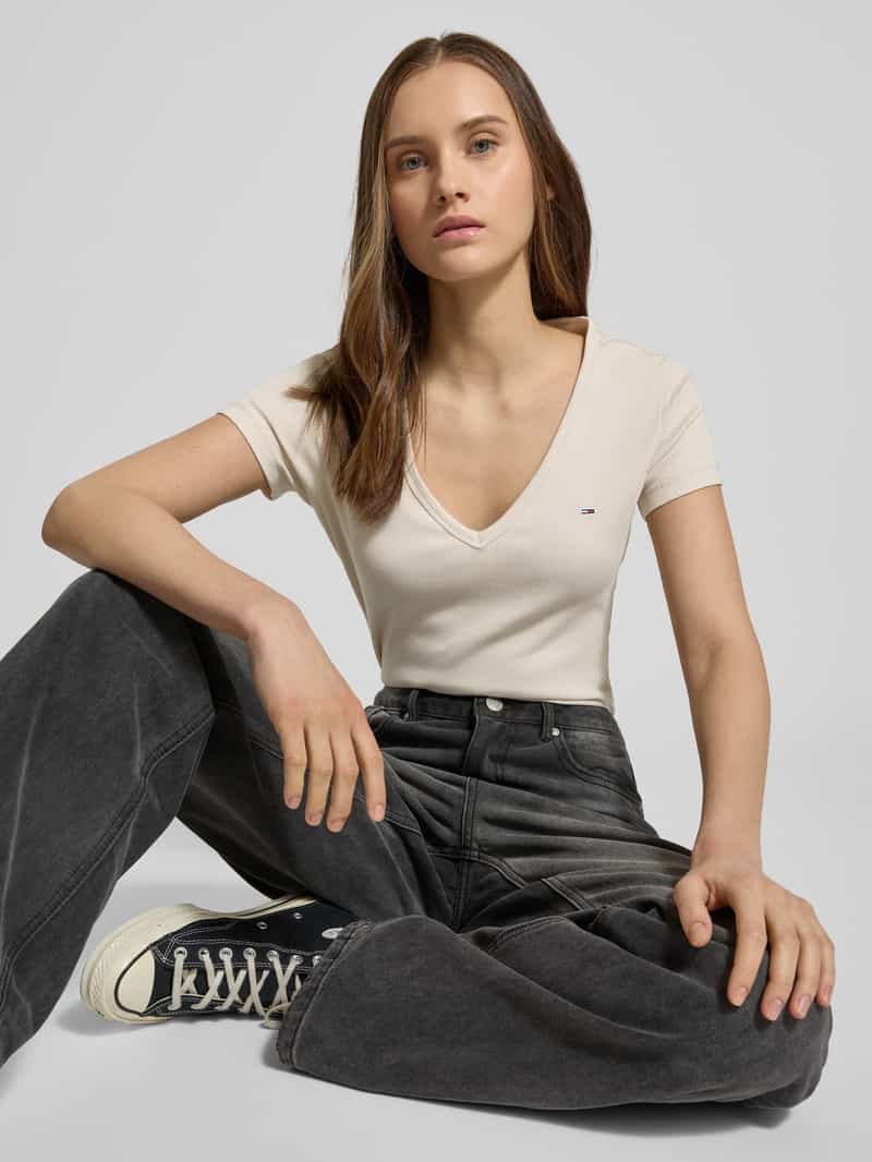 Tommy Jeans T-shirt met labelstitching