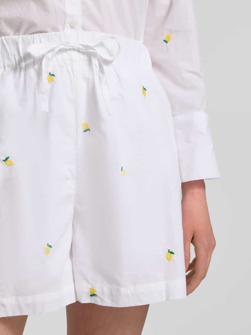 Only Relaxed fit korte broek van zuiver katoen met borduursel model 'GRACE'