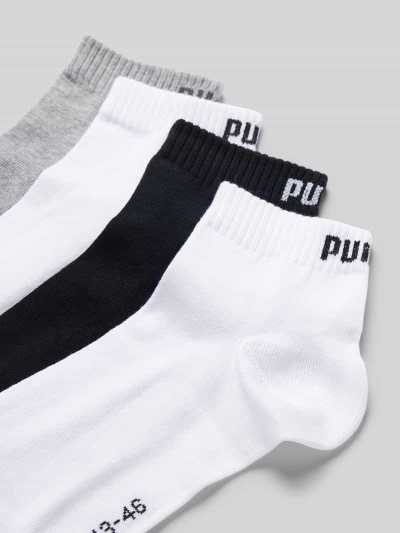 Puma Sneakersokken met labeldetails in een set van 4 paar