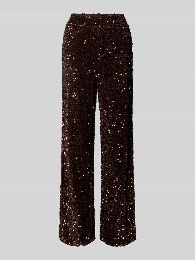 Pieces Broek met paillettenlook