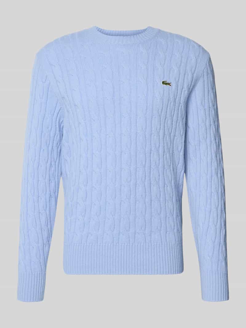 Lacoste Regular fit gebreide pullover van pure wol