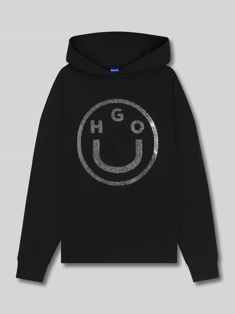Hugo Blue Relaxed fit hoodie van puur katoen model 'DOLASA_B_2'