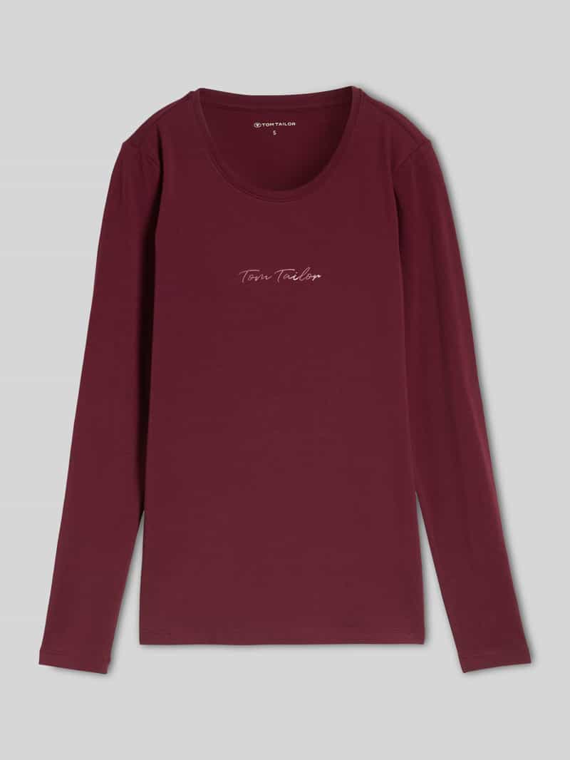 Tom Tailor Shirt met lange mouwen met logo-opschrift