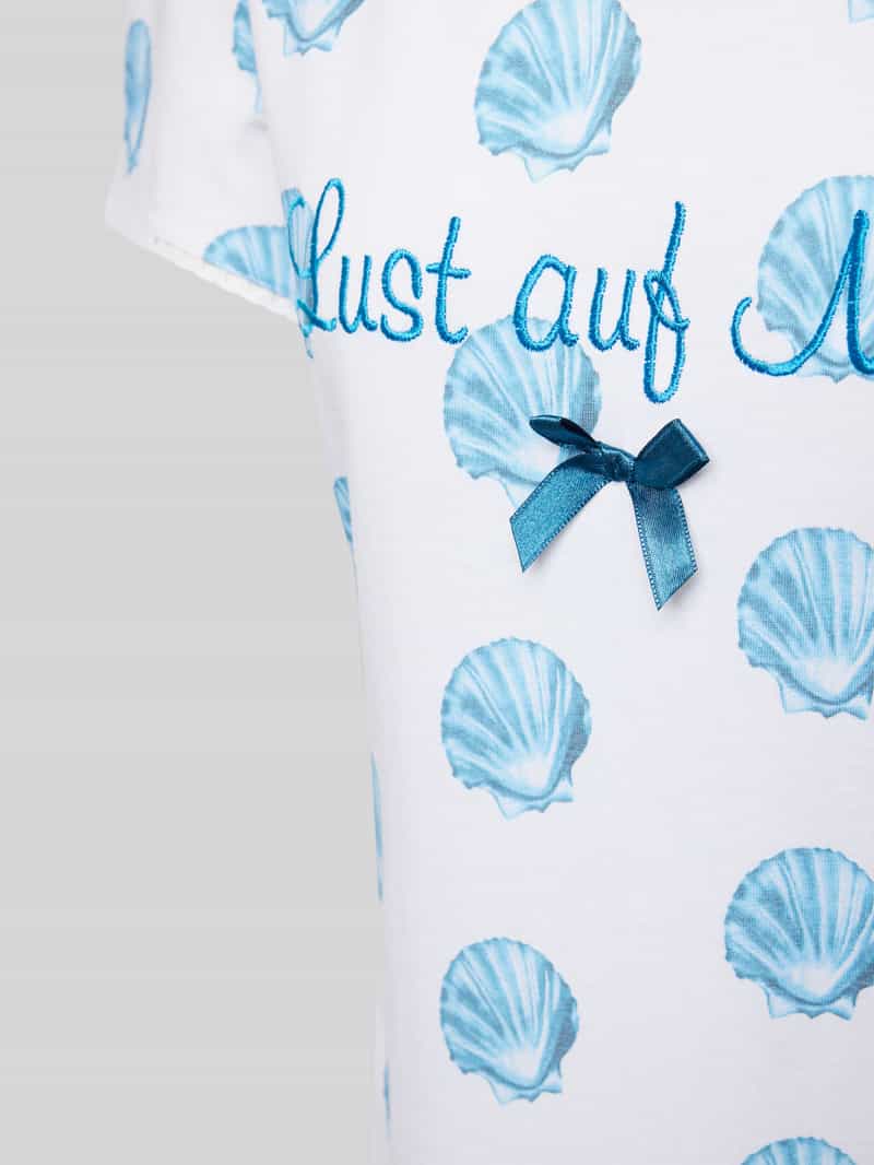 LOUIS & LOUISA Nachthem met statementstitching model 'Lust auf Meer'