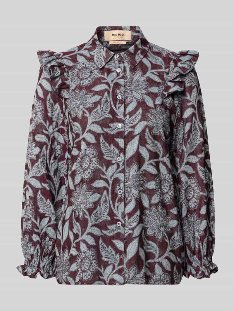 MOS MOSH regular fit blouse van viscose-katoenmix model 'Debby'