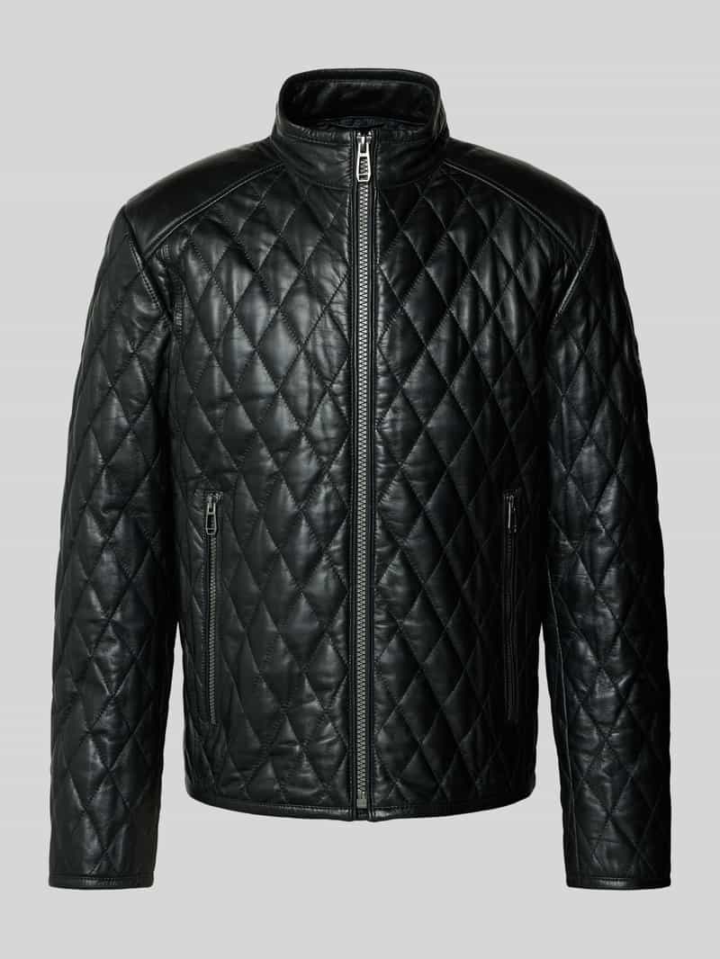JOOP! Collection Leren jack met structuurmotief