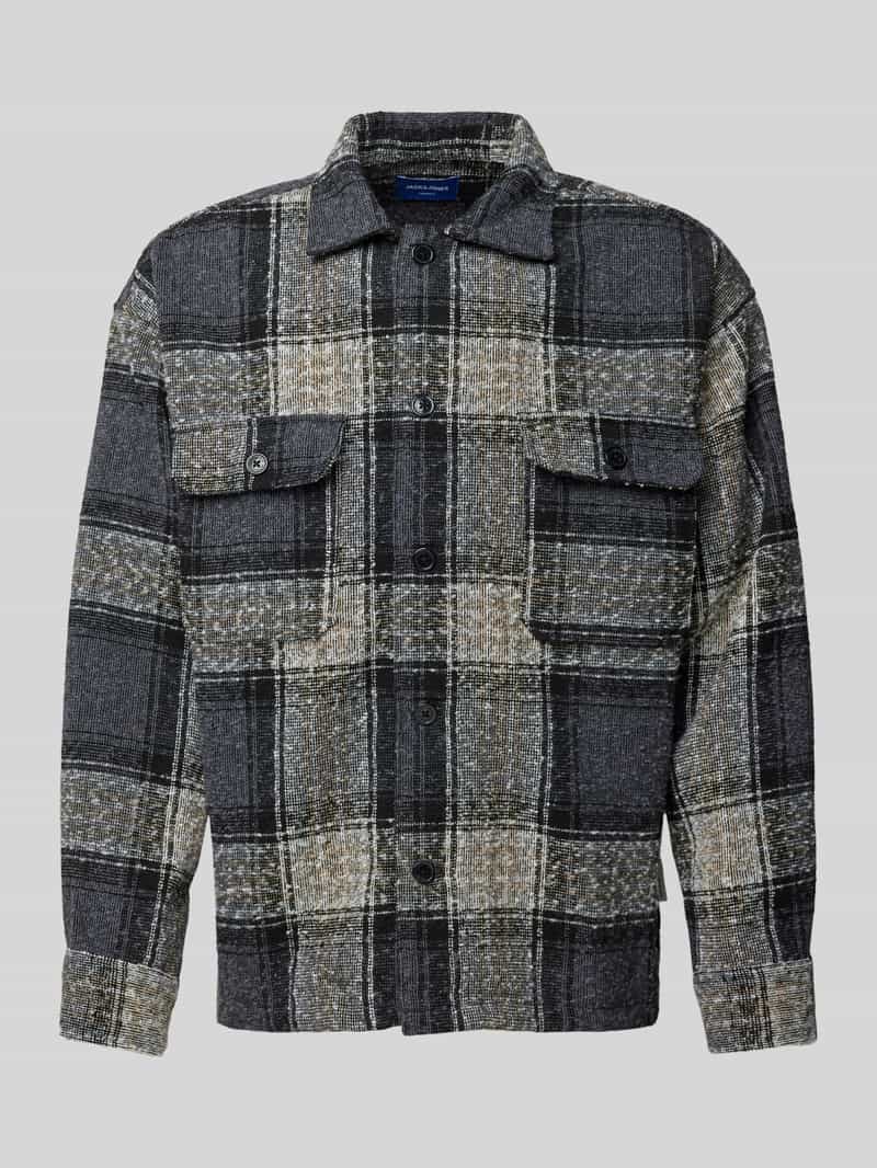 jack & jones Regular fit overhemdjack met paspelzakken op de borst model 'ROXBURY'