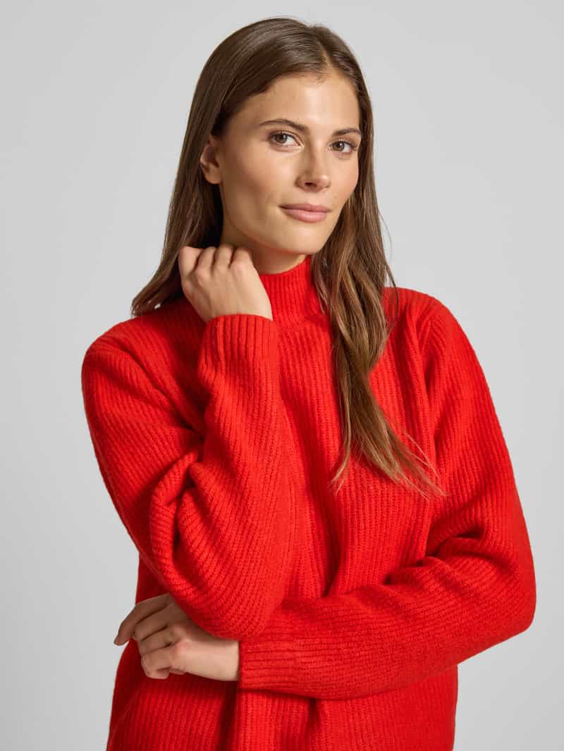 Ichi Gebreide pullover met opstaande kraag en extra brede schouders