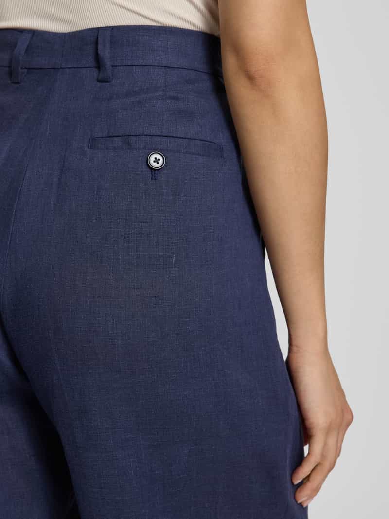 seidensticker Wide leg bandplooibroek met steekzakken