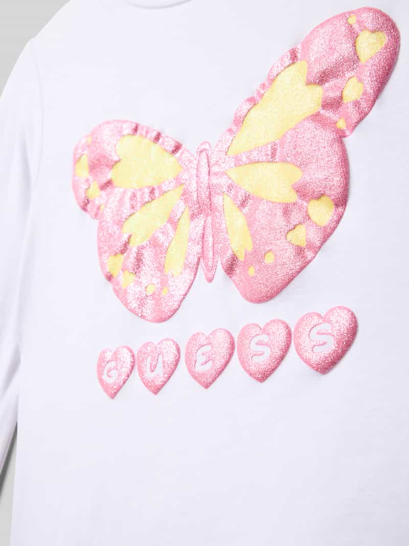 Guess Regular fit shirt met lange mouwen van katoenmix met logoprint