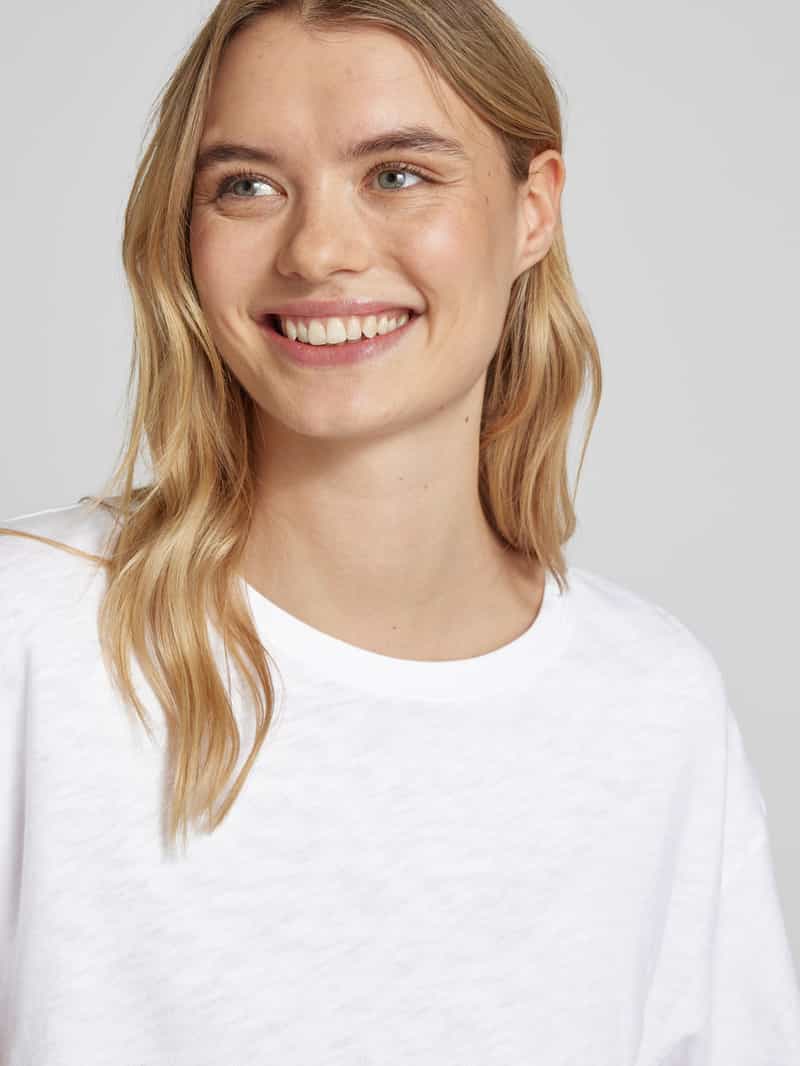 American vintage T-shirt met geribde ronde hals model 'SONOMA'