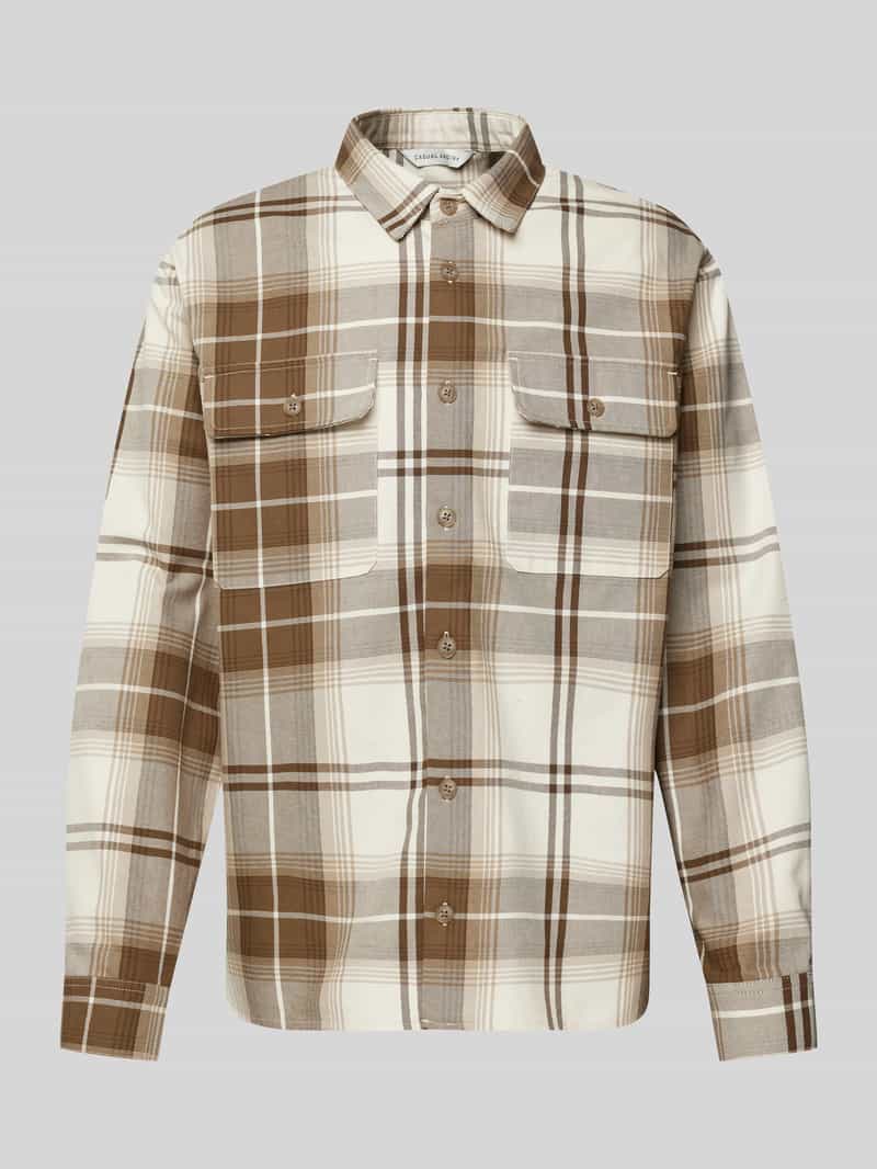 casual friday Regular fit overhemdjack met borstzakken model 'AUSTER'