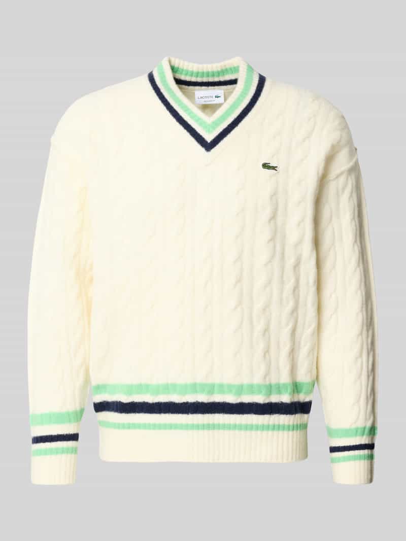 Lacoste Relaxed fit gebreide pullover van wolmix