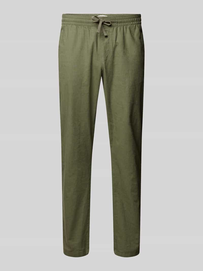 Tom Tailor Denim Loose fit wijde broek van een mix van linnen en katoen model 'LOOSE'