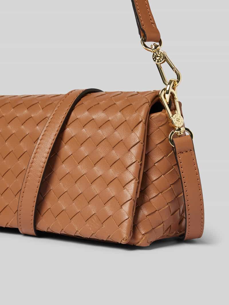abro Leren handtas met gevlochten look model 'MILA'