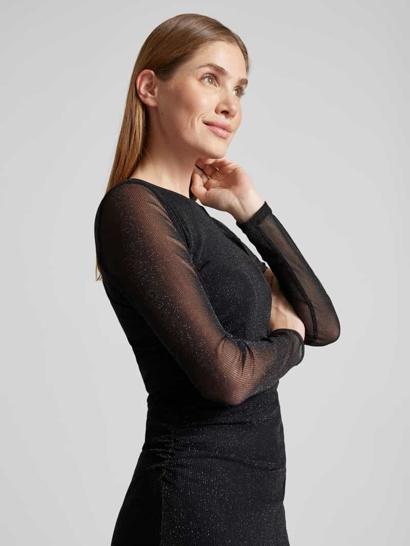 Tom Tailor Denim Nauwsluitende midi jurk van mesh met glitterdetails