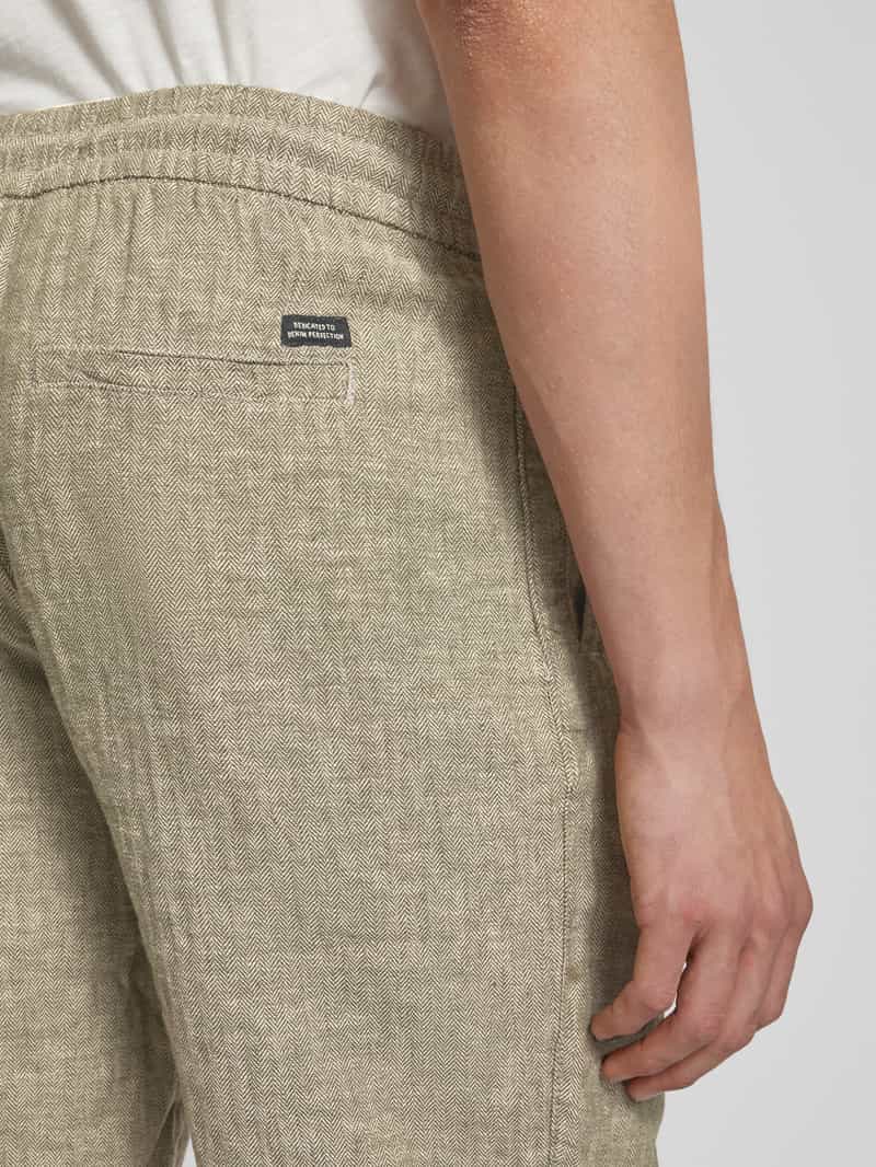 Blend Regular fit korte linnen broek met tunnelkoord model 'MORGAN'