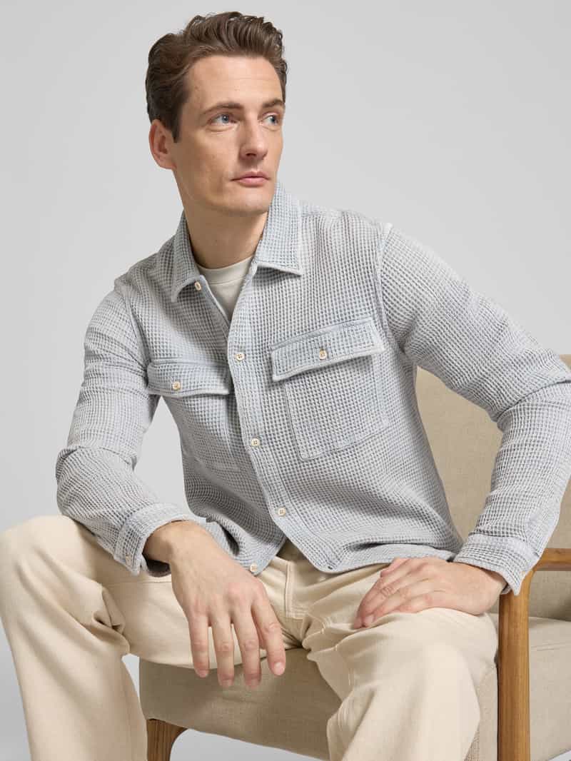 Scotch & Soda Regular fit overhemdjack met structuurmotief