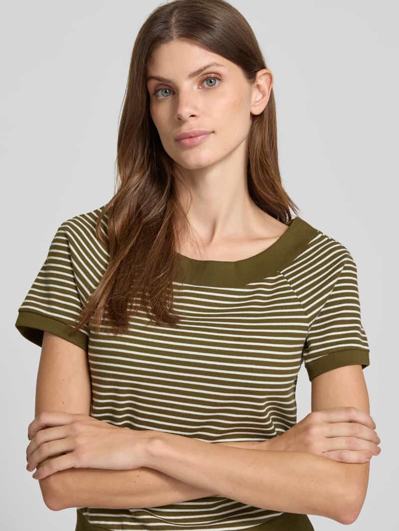 Zero T-shirt in riblook met ronde hals