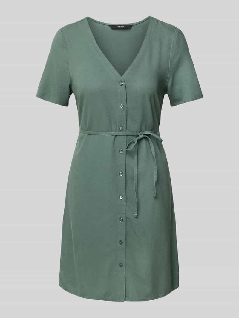 Vero Moda Loose fit mini-jurk van een mix van viscose en linnen model 'MYMILO'