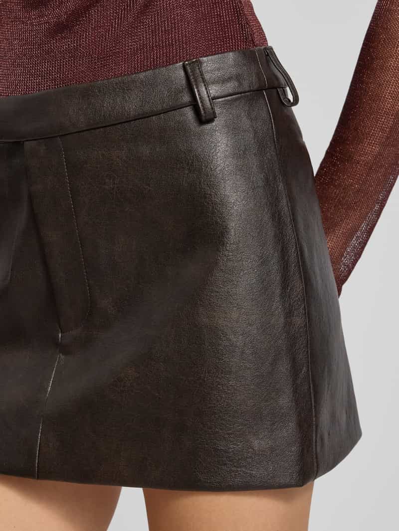 bardot Minirok in leerlook model 'MAIKA'