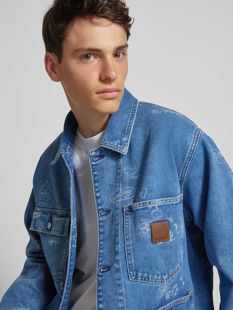 Carhartt Work In Progress Jeansjack met opgestikte zakken model 'STAMP'