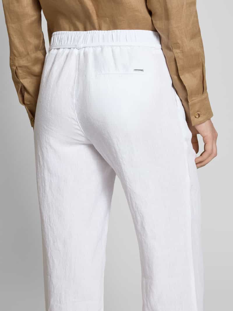 BRAX Straight leg linnen broek met strikceintuur model 'STYLE.FARINA'