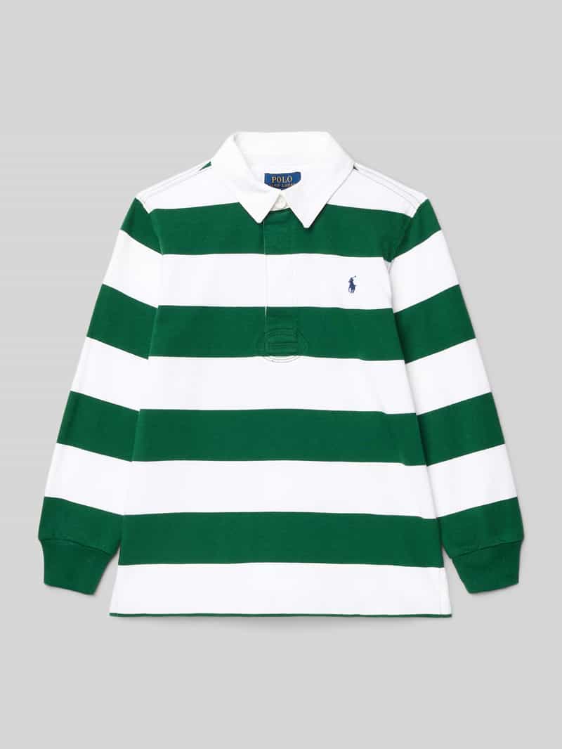 Polo Ralph Lauren Kids Shirt met lange mouwen polokraag en labelstitching