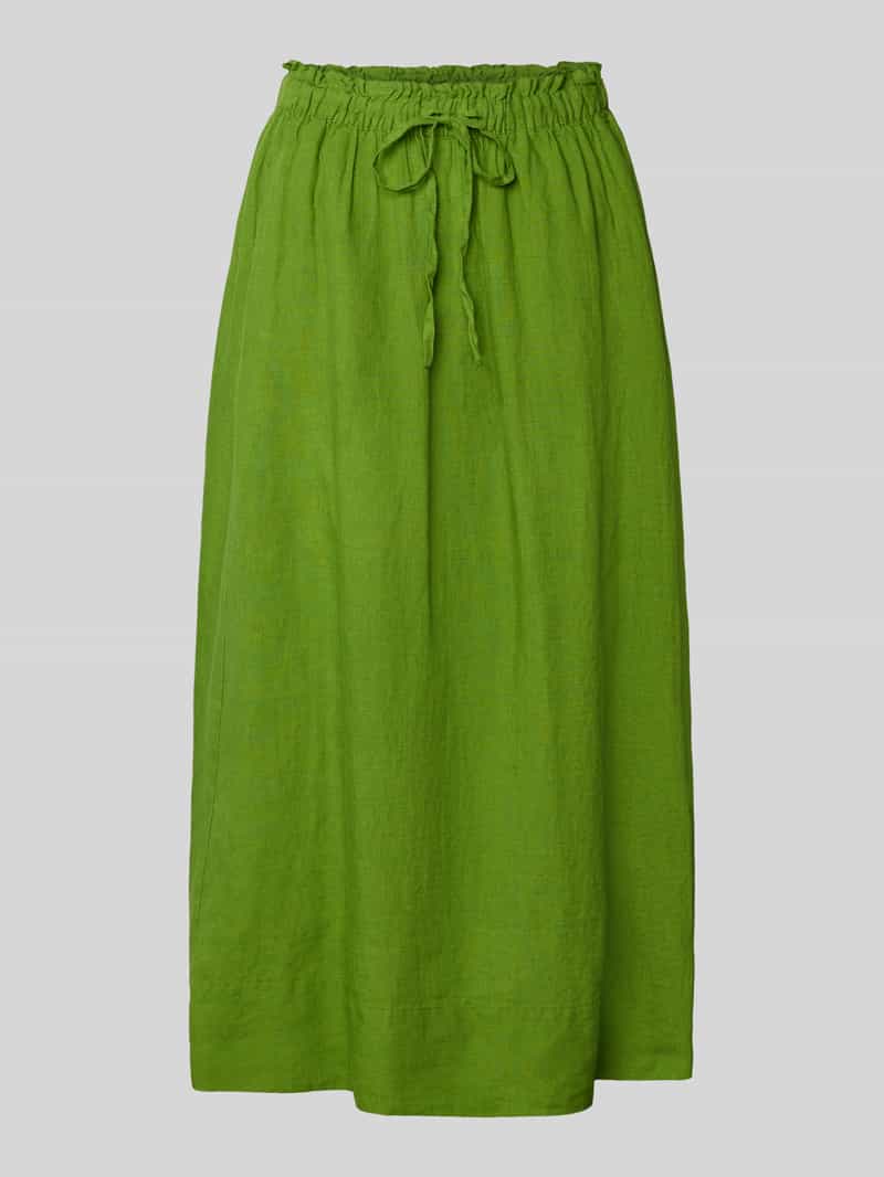 Selected Femme Uitlopende midirok van puur linnen model 'LINNA'