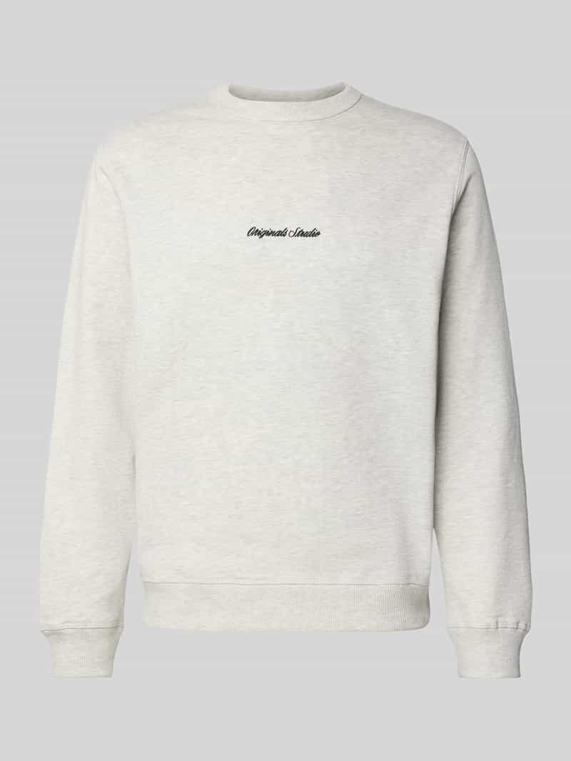 jack & jones Sweatshirt met ronde hals en labelstitching