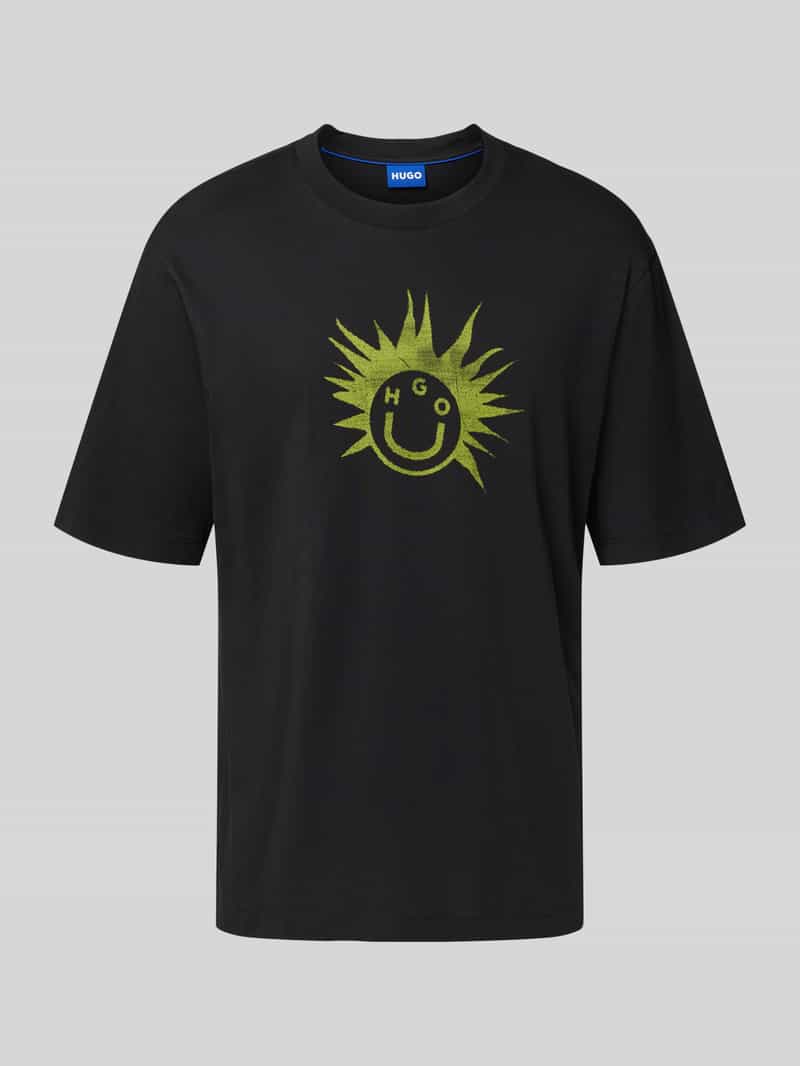 Hugo Blue Regular fit T-shirt van puur katoen