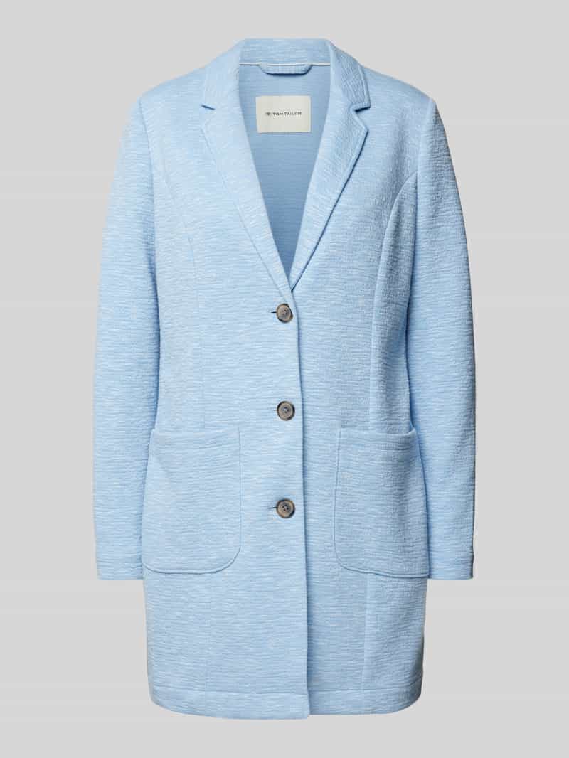 Tom Tailor Lange blazer in gemêleerde look