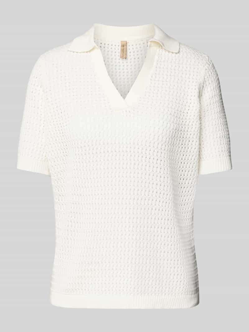 Soyaconcept Gebreide pullover met 1 2-mouwen en platte kraag model 'DENEFA'