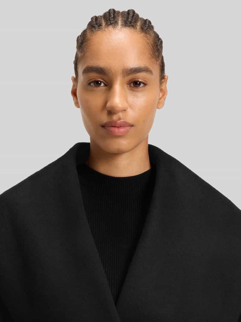 Boss Regular fit lange wollen jas met sjaalkraag model 'CARIBY'