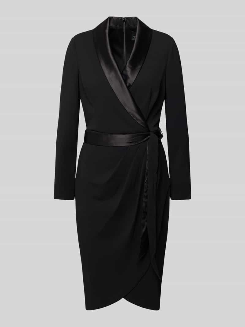 Adrianna Papell Knielange cocktailjurk in wikkellook