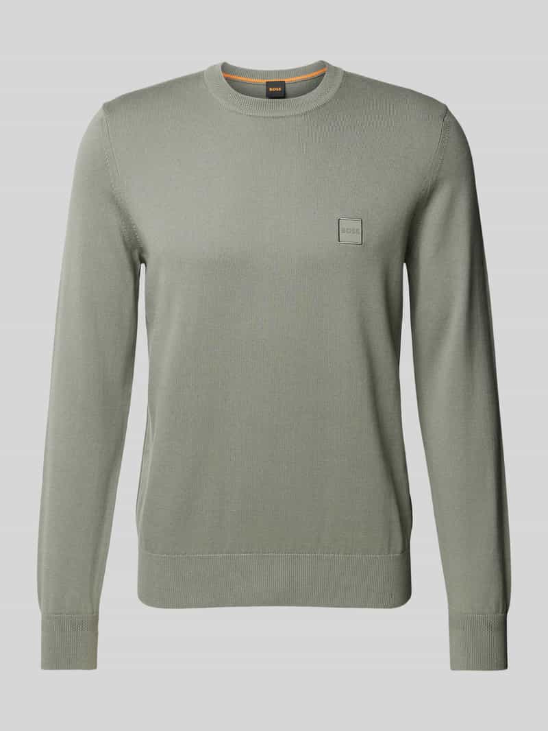 Boss Orange Gebreide pullover met labelprint model 'Kanovano'