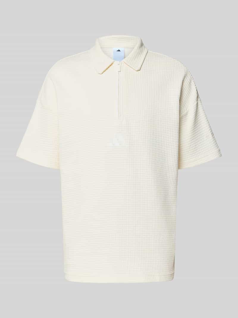 adidas Sportswear Regular fit poloshirt met labelstitching en ritssluiting