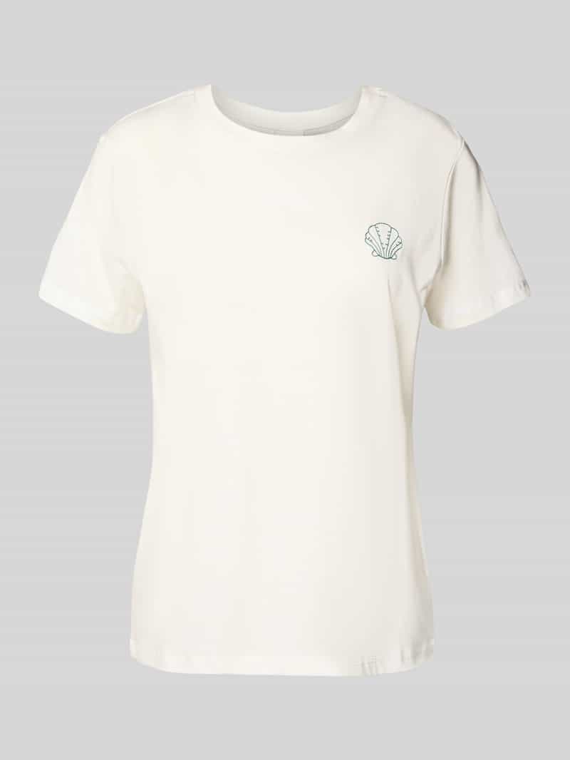 Ichi T-shirt met motiefstitching model 'CAMINO'