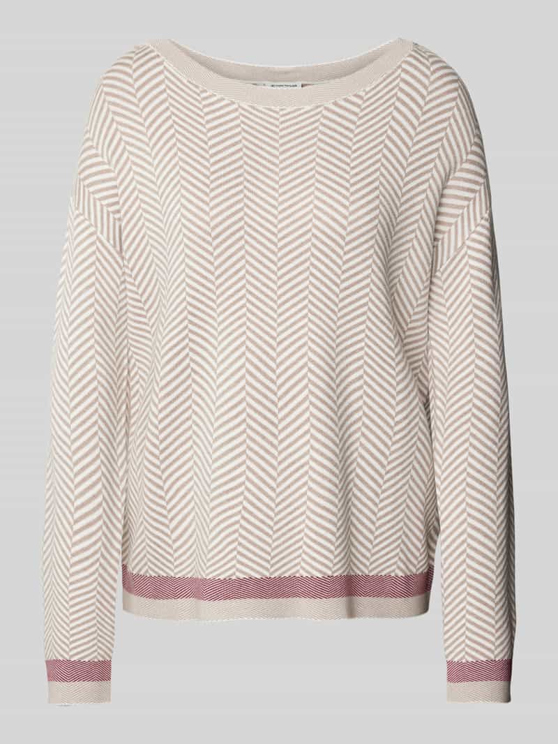 Tom Tailor Oversized gebreide pullover met boothals
