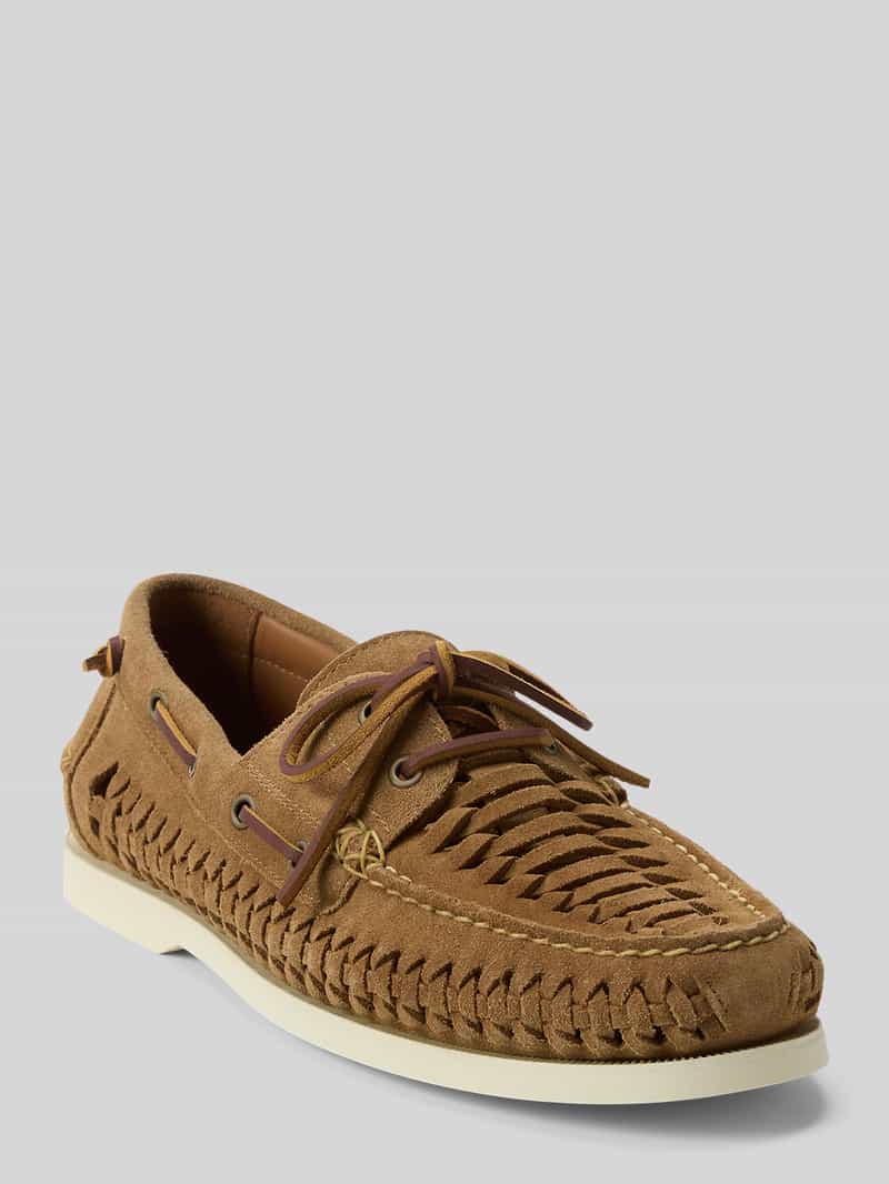 loafers van echt leer met gevlochten details