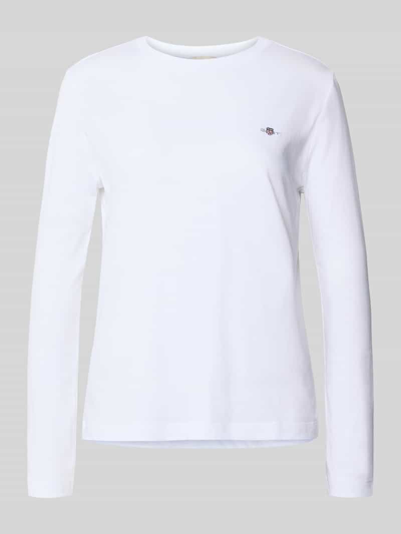 Gant Shirt met lange mouwen ronde hals en logostitching