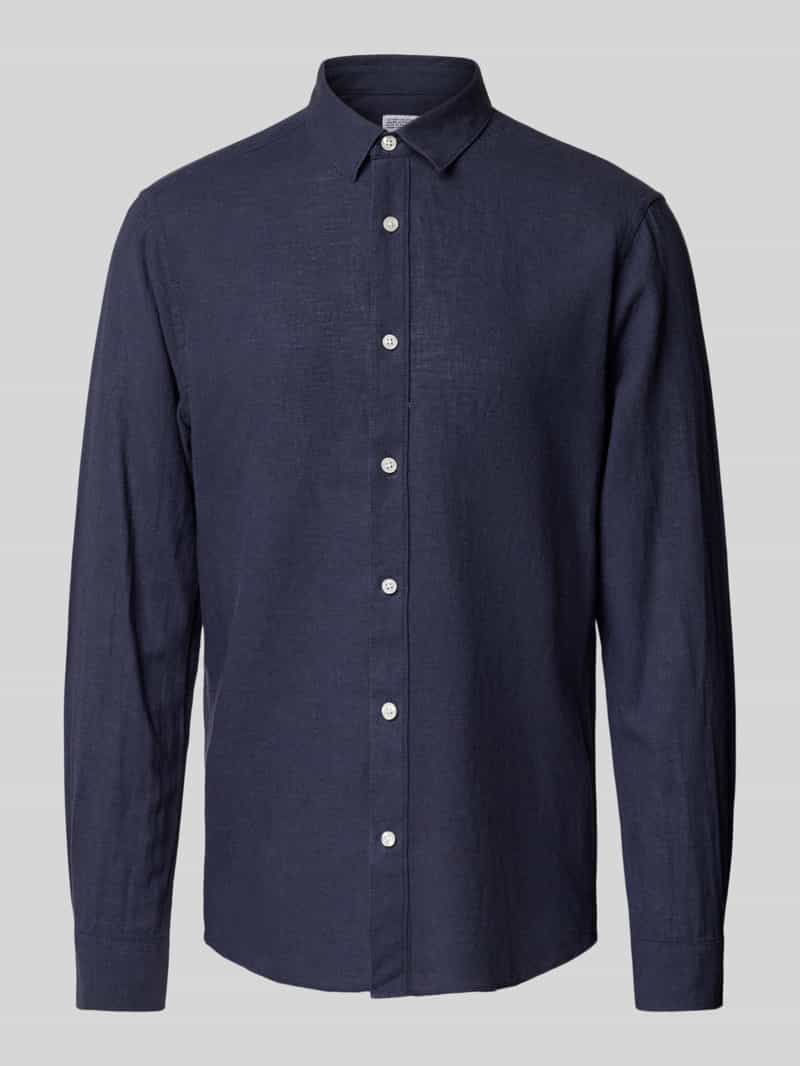 Only & Sons Slim fit linnen overhemd met kentkraag model 'CAIDEN'