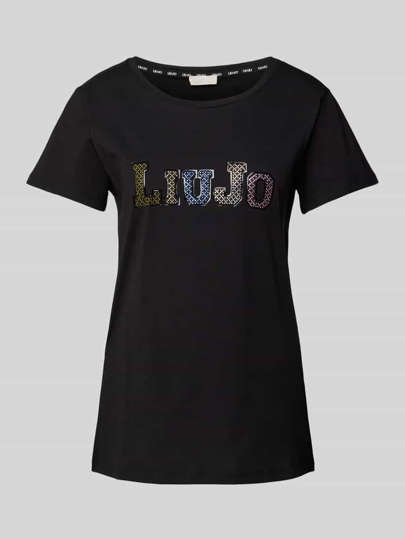 LIU JO SPORT T-shirt met siersteentjes en ronde hals