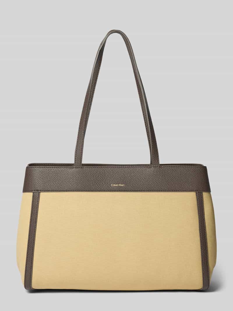 Calvin Klein Ck Canvas Medium Tote shopper beige, foto 4